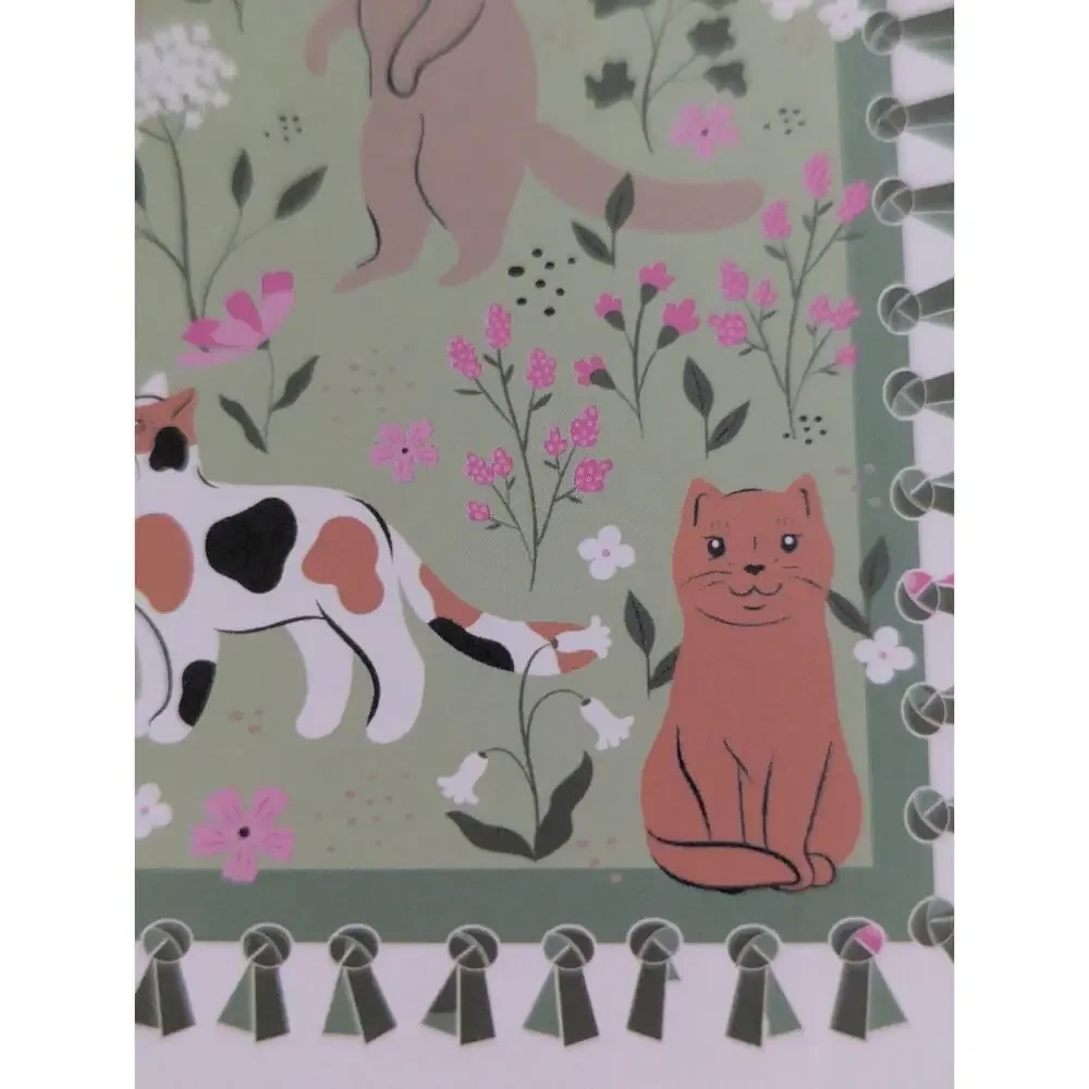 DIY No Sew Throw Kit Cat Feline Floral 48x60